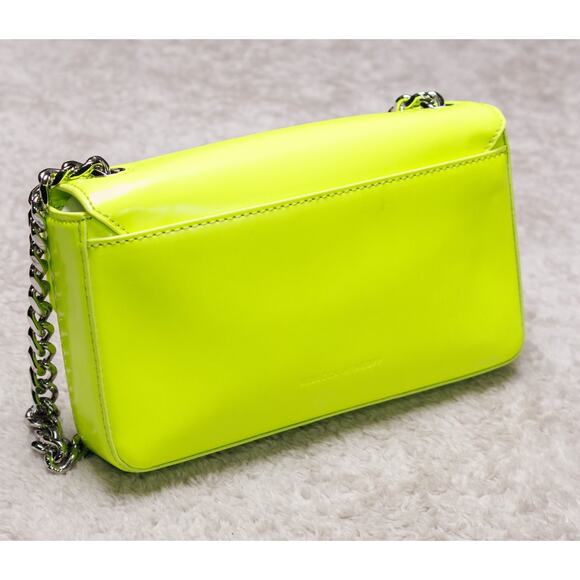 Rebecca Minkoff Neon Yellow G Silver Chain Small Shoulder Handbag NWT - Picture 5 of 14